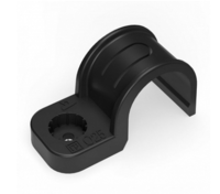 Крепеж-скоба пластиковая односторонняя для прямого монтажа черная в п/э д25 (50шт/450шт уп/кор) Промрукав