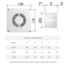 SLIM 5C gray metal, Вентилятор осевой вытяжной с обратным клапаном D 125, декоративный DiCiTi